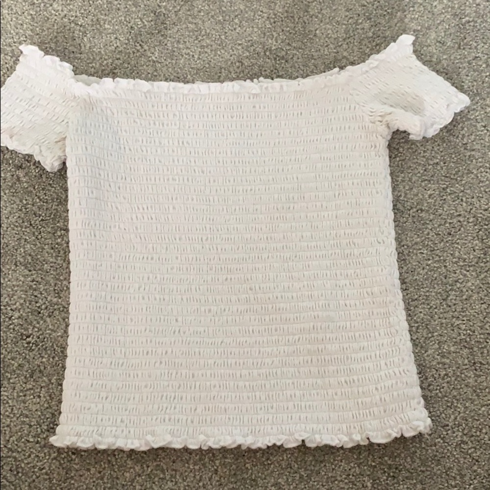 hollister white off the shoulder top